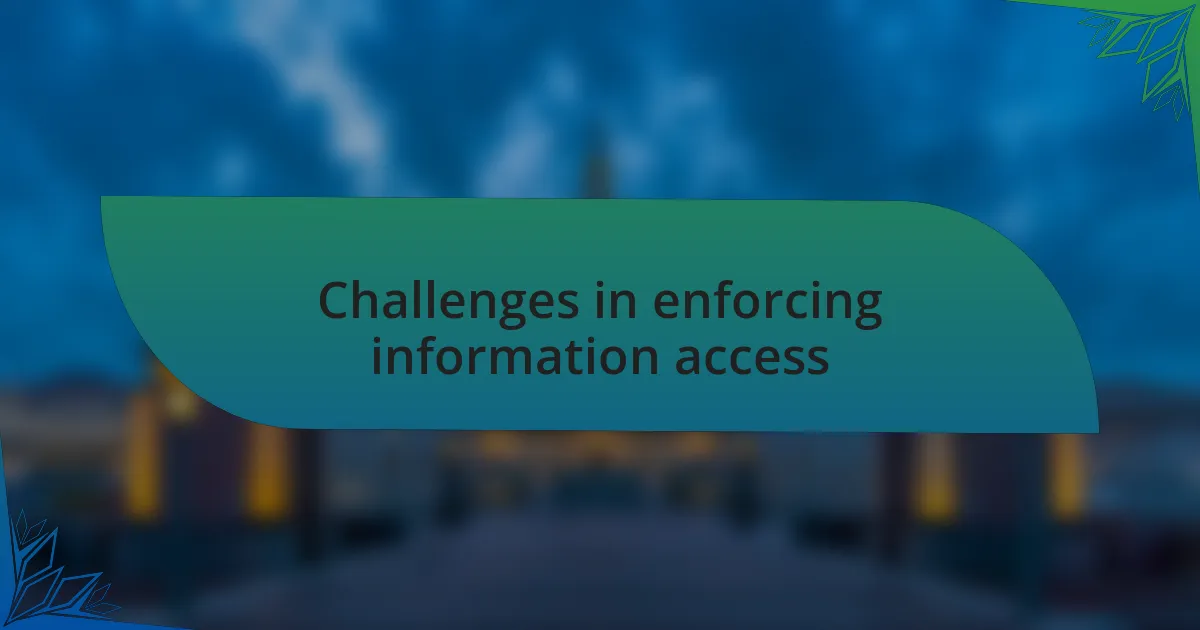 Challenges in enforcing information access