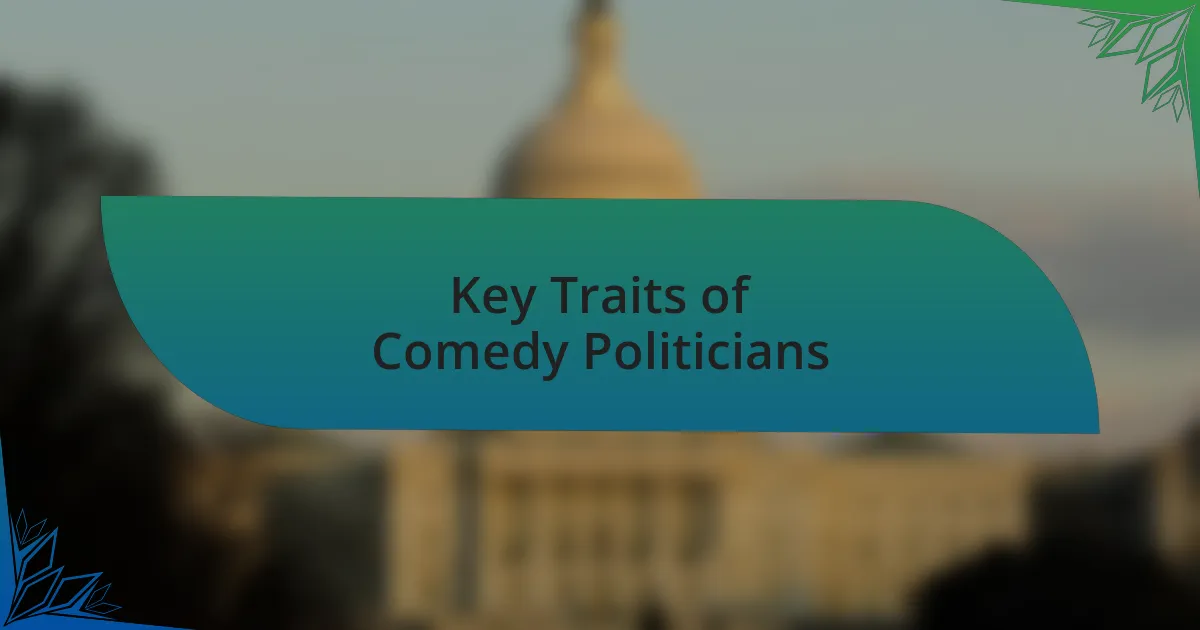 Key Traits of Comedy Politicians