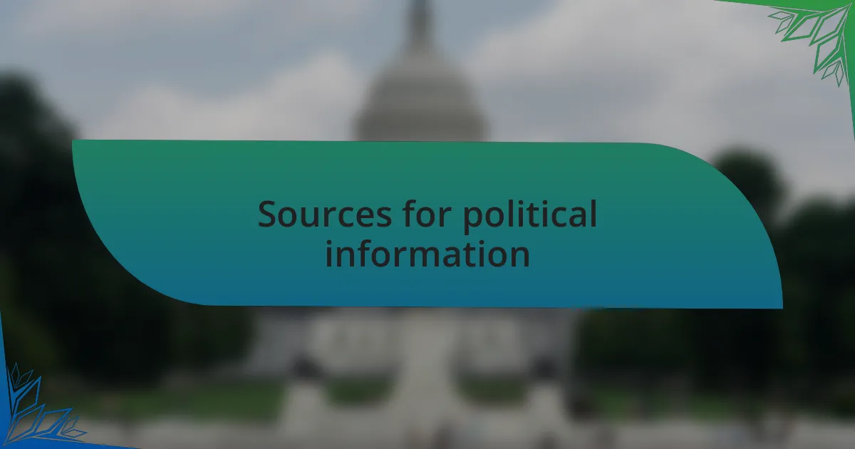 Sources for political information